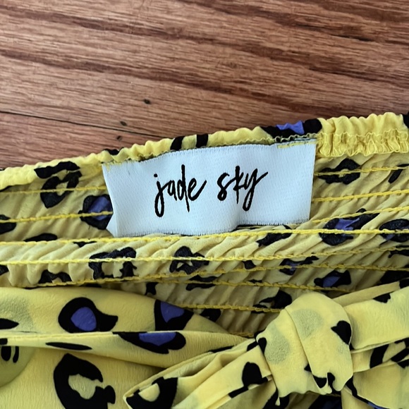 Jade Sky Yellow Black Leopard Animal Print Maxi Dress (Size M) - Picture 9 of 11